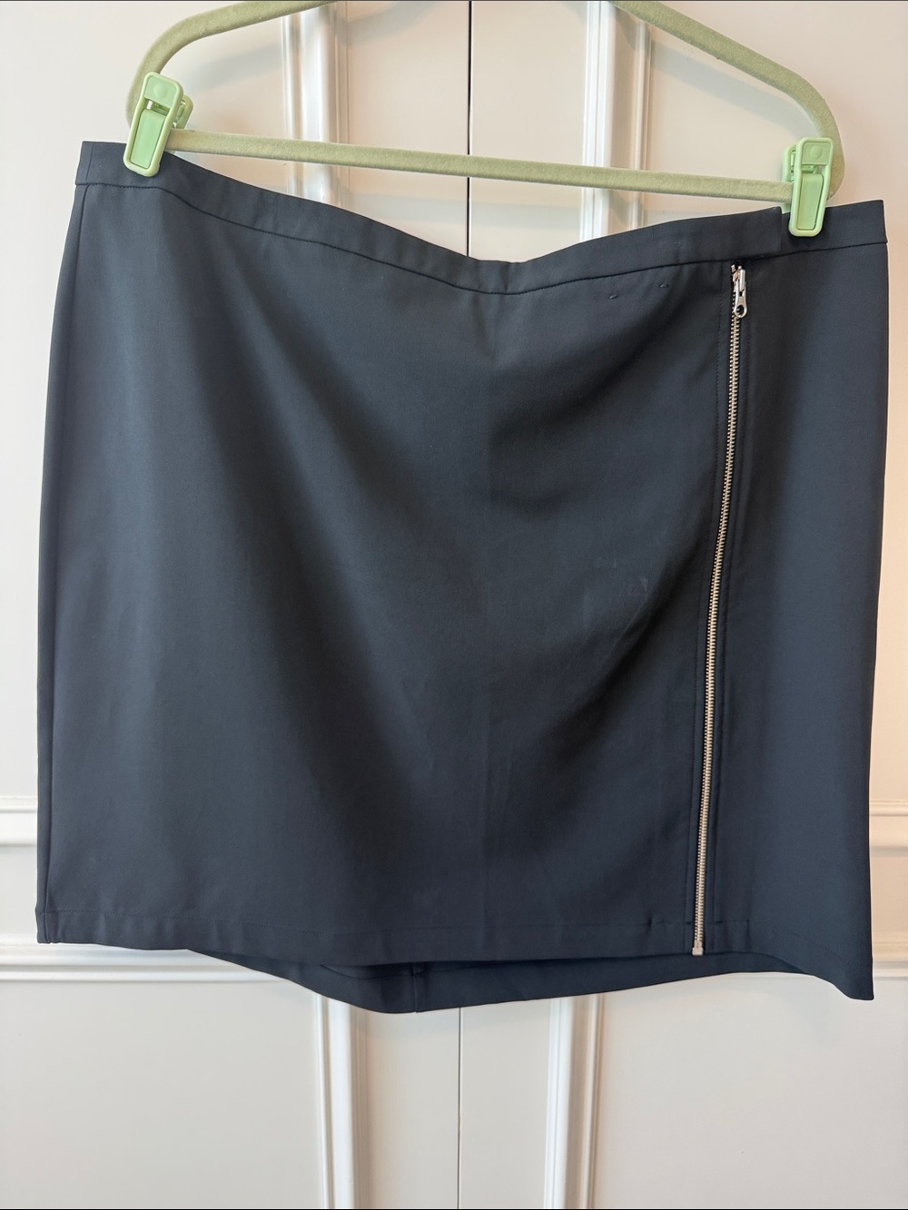 Venezia Black Mini Skirt with Silver Zip